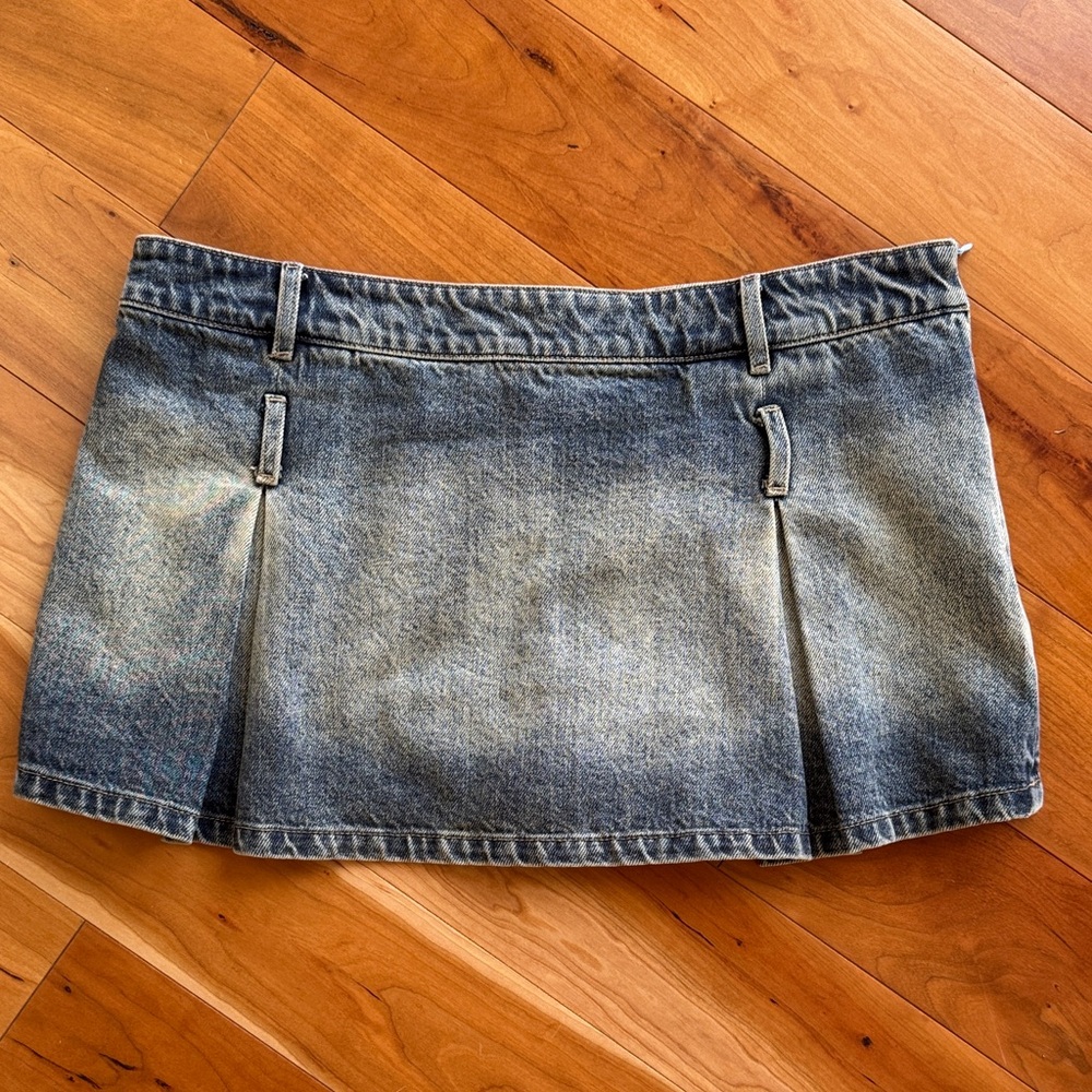 Danz New York Co Pleated Denim Mini Skirt Sz 40